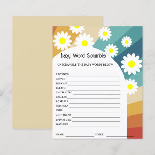 Retro Groovy - Woord Puzzel   Baby Shower Spel