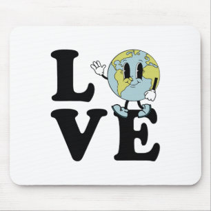 Retro Groovy World Love Earth Day Milieu Muismat