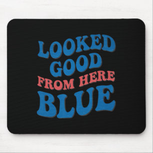 Retro Groovy Zag Hier Goed Uit Blauw Grappig Zacht Muismat