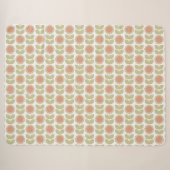 Retro Groovy Zomer Bloemen Stelen Sherpa Deken (Voorkant (horizontaal))