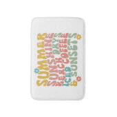 Retro Groovy Zomer Roze Monogram Naam Badmat (Voorkant Verticaal)