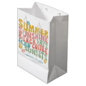 Retro Groovy Zomer Roze Monogram Naam Medium Cadeauzakje (Voorkant Gekanteld)
