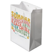 Retro Groovy Zomer Roze Monogram Naam Medium Cadeauzakje (Achterkant Gekanteld)