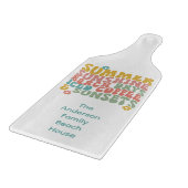 Retro Groovy Zomer Roze Monogram Naam Snijplank (Hoek)