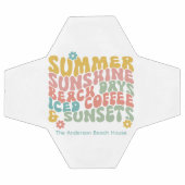 Retro Groovy Zomer Roze Monogram Naam Voetbal (Enkel)