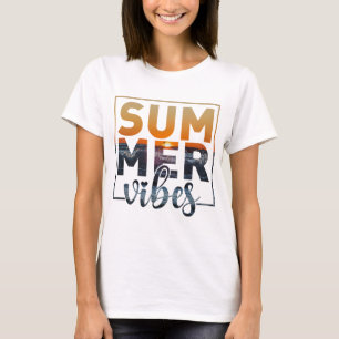 Retro groovy zomer vibes, zomer vakantie t-shirt