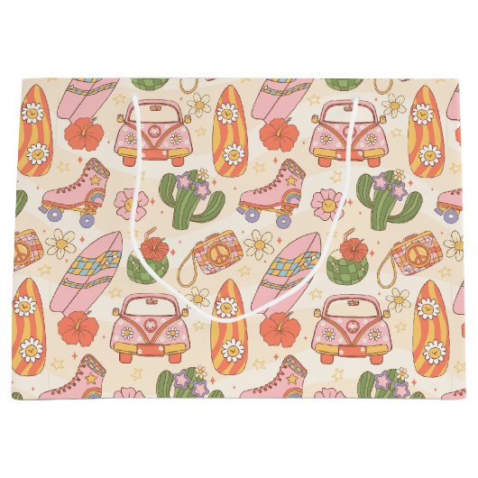Retro groovy zomervibes groot cadeauzakje (Voorkant)