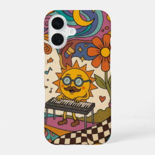 Retro Groovy Zon Piano Telefoon Hoesje Kunst iPhone 16 Hoesje