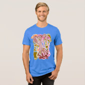 Retro GroovyAbstract Hypnotic Trance Amorf Tri-Blend Shirt (Voorkant volledig)