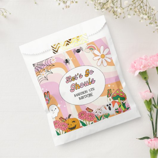 Retro Grooy Laten we gaan ghoul Halloween Verjaard Bedankzakje (Gezegeld)