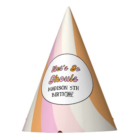 Retro Grooy Laten we gaan ghoul Halloween Verjaard Feesthoedjes (Voorkant)