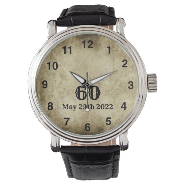 Retro grote 60ste verjaardag horloge (Voorkant)