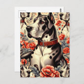 Retro Grote Deen Illustratie Briefkaart (Voorkant / Achterkant)