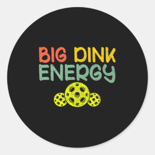 Retro grote dink energie pickleball grappige pickl ronde sticker