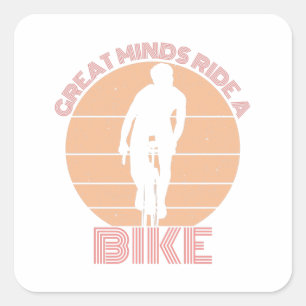 Retro Grote geesten rijden op een fiets Vierkante Sticker