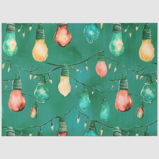 Retro Grote Kerstverlichting Strings Kerstmis Tissuepapier (Voorkant)