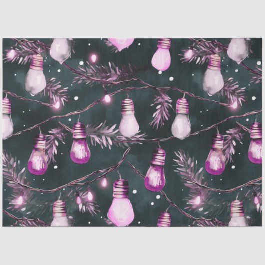 Retro Grote Kerstverlichting Strings Kerstmis Tissuepapier (Voorkant)