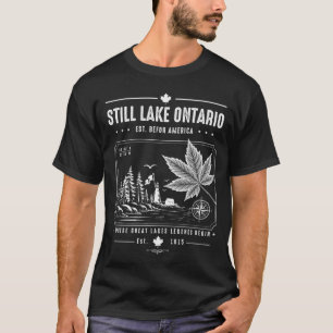 Retro Grote Ontario Meren Voor Altijd Canada Meer  T-shirt