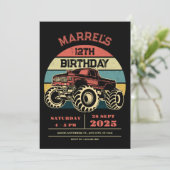 Retro grote vrachtwagen verjaardag kaart (Staand voorkant)