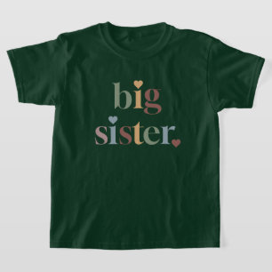 Retro grote zus meisje groen t-shirt