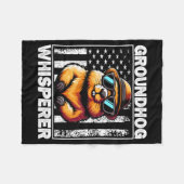 Retro Groundhog Whisperer Funny Woodchuck Groundho Fleece Deken (Voorkant (Horizontaal))