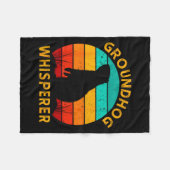 Retro Groundhog Whisperer Groundhog Day Woodchuck Fleece Deken (Voorkant (Horizontaal))