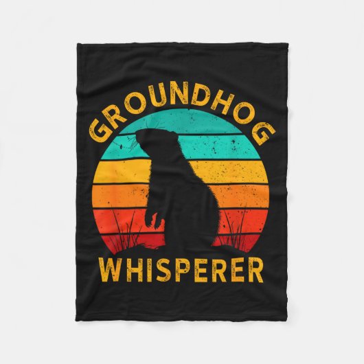 Retro Groundhog Whisperer Groundhog Day Woodchuck Fleece Deken (Voorkant)