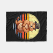 Retro Groundhog Woodchuck Animal Lover Funny Groun Fleece Deken (Voorkant (Horizontaal))