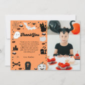 Retro grovvy Halloween verjaardag dank u kaart (Voorkant)