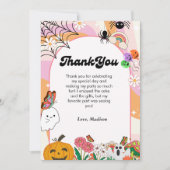 Retro grovvy Halloween verjaardag dank u kaart (Voorkant)