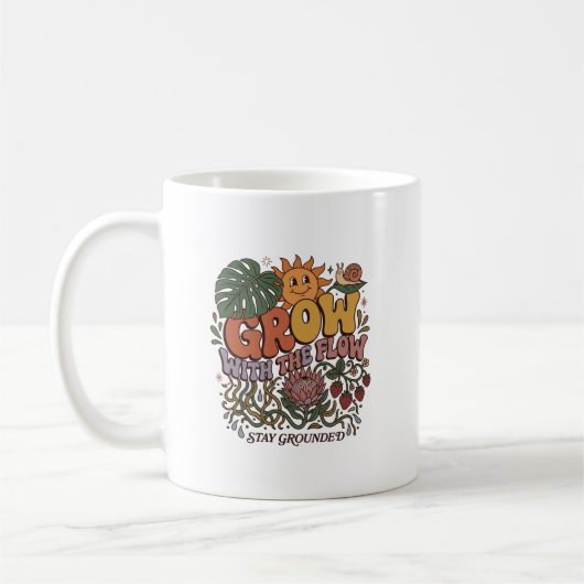 Retro Grow With The Flow Koffiemok | Boho Botanic (Links)