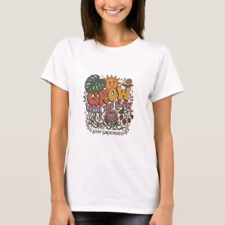 Retro Grow With The Flow T-Shirt | Boho Botanical 