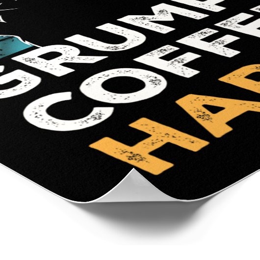 Retro  Grumpy Coffee Harris Poster (Hoek)