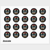 Retro  Grumpy Coffee Harris Ronde Sticker (Vel)