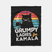 Retro  Grumpy Dames voor Kamala Zip Hoodie Fleece Deken (Voorkant)