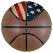 Retro  Grunge American Flag Basketball Basketbal (Rechts)