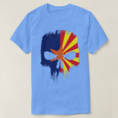 Retro Grunge Arizona State Vlag Schedel T-shirt (Design voorkant)