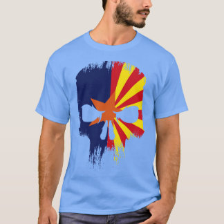 Retro Grunge Arizona State Vlag Schedel T-shirt