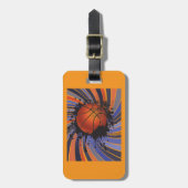 Retro Grunge Basketball Abstract Urban Sports Bagagelabel (Voorkant verticaal)