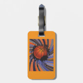 Retro Grunge Basketball Abstract Urban Sports Bagagelabel (Achterkant verticaal)