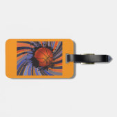 Retro Grunge Basketball Abstract Urban Sports Bagagelabel (Achterkant horizontaal)