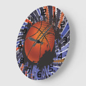 Retro Grunge Basketball Abstract Urban Sports Grote Klok (Hoek)