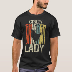 Retro grunge boer gekke kip mevrouw kip t-shirt
