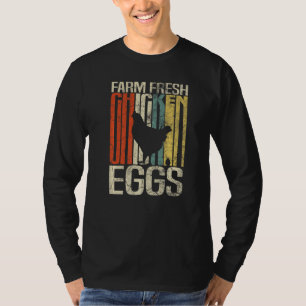 Retro Grunge Boeren Verse Kippeneieren T-shirt