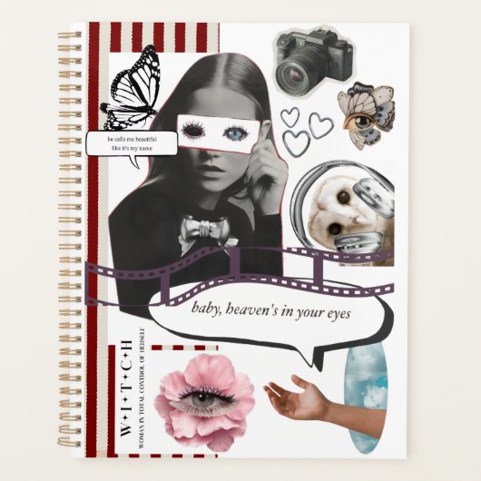 Retro Grunge Coquette Esthetische Fotocollage Planner (Voorkant)