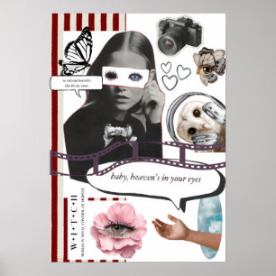 Retro Grunge Coquette Esthetische Fotocollage Poster