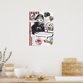 Retro Grunge Coquette Esthetische Fotocollage Poster (Keuken)