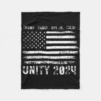 Retro Grunge Eenheid 2025 Vlag Trump Vance Rfk Tul Fleece Deken