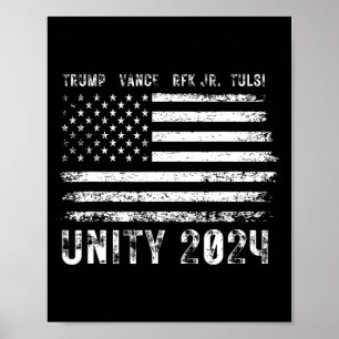Retro Grunge Eenheid 2025 Vlag Trump Vance Rfk Tul Poster