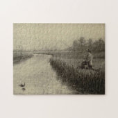 Retro Grunge Fly Fishing Legpuzzel (Horizontaal)